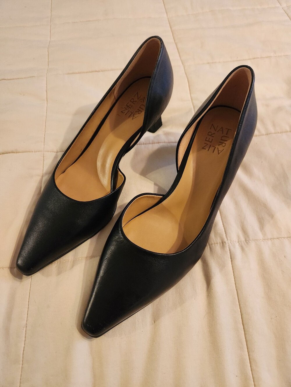 Naturalizer Women's Dalary Black Leather Kitten Heel D'orsay Pumps, Sz 9.5 M EUC